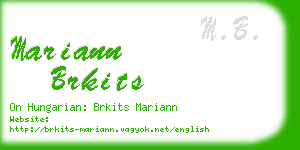 mariann brkits business card